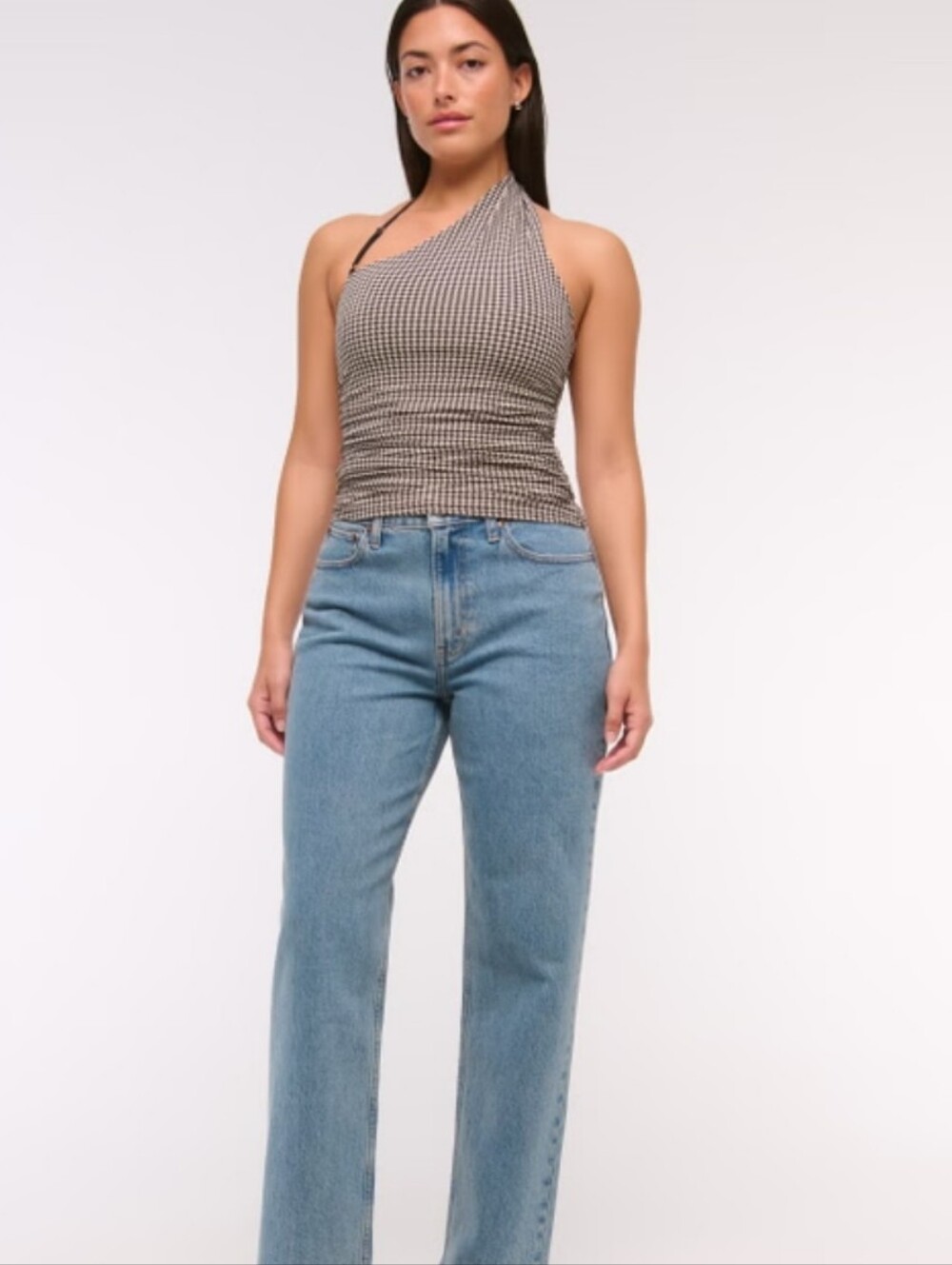 Abercrombie & Fitch The Vintage Straight Jeans High Rise Curve Love Size 28 Blue